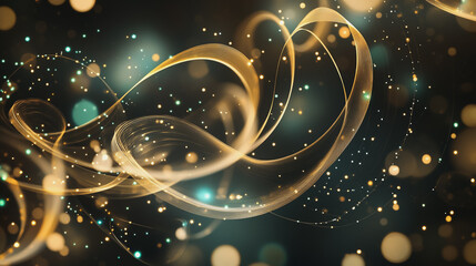 Abstract  background with Colorful circle lines. Digital future technology . Abstract business connection of lines from nodes innovation of communication in the network.