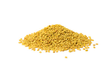 Fenugreek Seeds Isolated, Dry Trigonella, Spicy Methi Dana Grains, Indian Kitchen Seasoning Ingredient