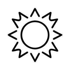 sun icon, sun line art - simple line art of sun, perfect for sun logos and icons