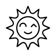 sun icon, sun line art - simple line art of sun, perfect for sun logos and icons