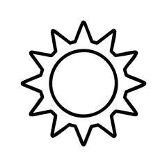 sun icon, sun line art - simple line art of sun, perfect for sun logos and icons