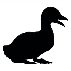 Farm Animal Duck Silhouette Vector Illustration