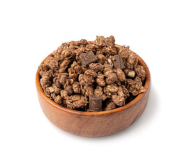 Chocolate Granola Pile Isolated, Cocoa Muesli Breakfast, Crunchy Cereals, Oatmeal Muesli