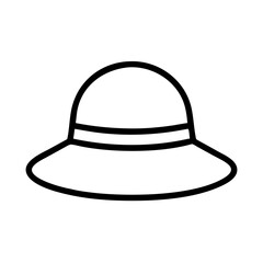 sun hat icon, sun hat line art - simple line art of sun hat, perfect for sun hat logos and icons