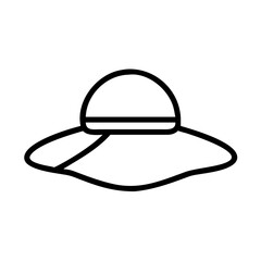 sun hat icon, sun hat line art - simple line art of sun hat, perfect for sun hat logos and icons