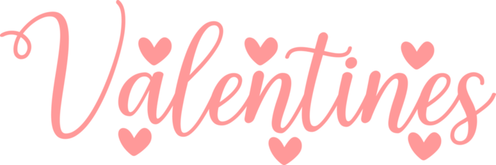 Valentines typography text on plain white transparent isolated background for card, shirt, hoodie, sweatshirt, apparel, tag, mug, icon, poster or badge
