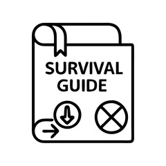 survival guide icon, survival guide line art - simple line art of survival guide, perfect for survival guide logos and icons