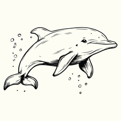 Whale Line Art Drawing Elegant and Minimalist Whale Sketch for Nature, Ocean, and Artistic Designs