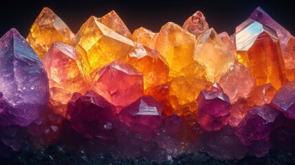 Fototapeta premium Vibrant Gemstone Cluster: A Symphony of Colors
