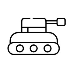 tank icon, tank line art - simple line art of tank, perfect for tank logos and icons