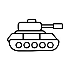 tank icon, tank line art - simple line art of tank, perfect for tank logos and icons