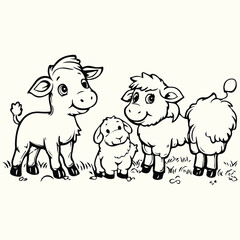 Farm Animal Line Art Drawings Simple and Detailed Sketches of Livestock and Barnyard Animals for Art and Design