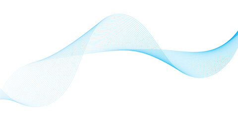 Abstract soft blue wave lines dynamic flowing colorful light isolated background. Vector illustration. © KanokChandra