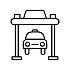 taxi stand icon, taxi stand line art - simple line art of taxi stand, perfect for taxi stand logos and icons