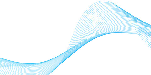 Abstract soft blue wave lines dynamic flowing colorful light isolated background. Vector illustration. © KanokChandra