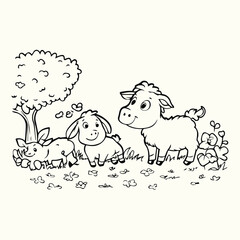 Farm Animal Line Art Drawings Simple and Detailed Sketches of Livestock and Barnyard Animals for Art and Design