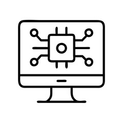 technology icon, technology line art - simple line art of technology, perfect for technology logos and icons
