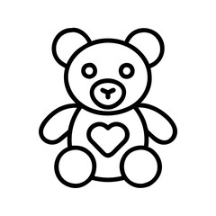 teddy bear icon, teddy bear line art - simple line art of teddy bear, perfect for teddy bear logos and icons