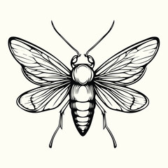 Black and White Bee Drawing Detailed Sketch of a Honey Bee for Nature Art and Design