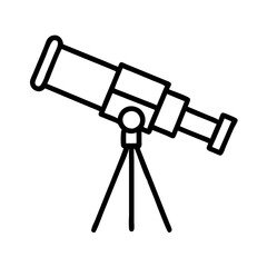 telescope icon, telescope line art - simple line art of telescope, perfect for telescope logos and icons