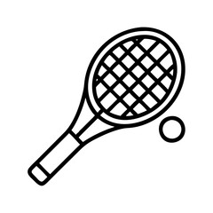tennis racket icon, tennis racket line art - simple line art of tennis racket, perfect for tennis racket logos and icons