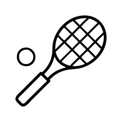 tennis racket icon, tennis racket line art - simple line art of tennis racket, perfect for tennis racket logos and icons