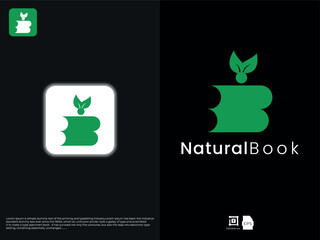 Natural book logo design - book logo 