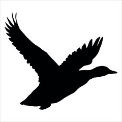 Farm Animal Duck Silhouette Vector Illustration