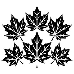 Graceful maple leaf outline vector