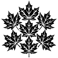 Graceful maple leaf outline vector
