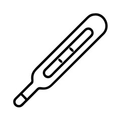 thermometer icon, thermometer line art - simple line art of thermometer, perfect for thermometer logos and icons