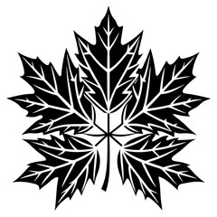 Graceful maple leaf outline vector