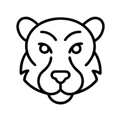 tiger icon, tiger line art - simple line art of tiger, perfect for tiger logos and icons