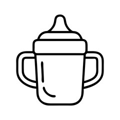 toddler sippy cup icon, toddler sippy cup line art - simple line art of toddler sippy cup, perfect for toddler sippy cup logos and icons