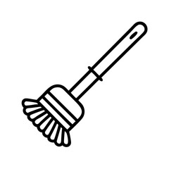 toilet brush icon, toilet brush line art - simple line art of toilet brush, perfect for toilet brush logos and icons