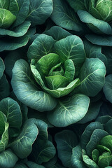 Obraz premium Lush Green Cabbage Leaves Abundant Growth