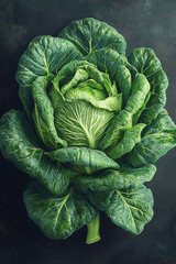 Fototapeta premium A vibrant green cabbage resembling a rose