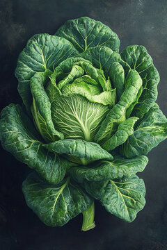 A vibrant green cabbage resembling a rose