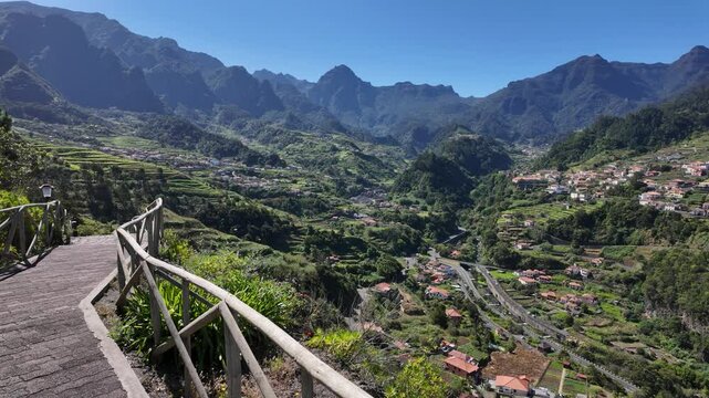Summer morning view near the famous Capelinha de Nossa Senhora de F&aacute;tima, Sao Vicente, Madeira Island, Portugal