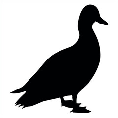 Farm Animal Duck Silhouette Vector Illustration