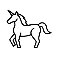 unicorn icon, unicorn line art - simple line art of unicorn, perfect for unicorn logos and icons
