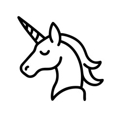 unicorn icon, unicorn line art - simple line art of unicorn, perfect for unicorn logos and icons