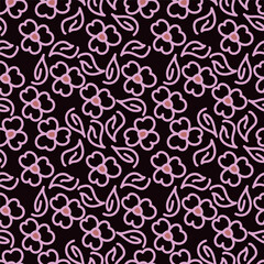 Fototapeta premium Beautiful floral seamless pattern. Bright illustration, can be used for creating card, invitation card for wedding,wallpaper and textile