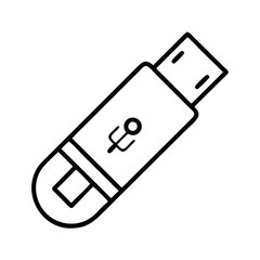 usb drive icon, usb drive line art - simple line art of usb drive, perfect for usb drive logos and icons