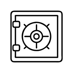 vault door icon, vault door line art - simple line art of vault door, perfect for vault door logos and icons