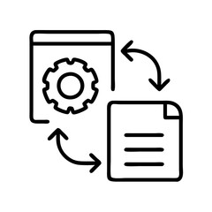 version control icon, version control line art - simple line art of version control, perfect for version control logos and icons