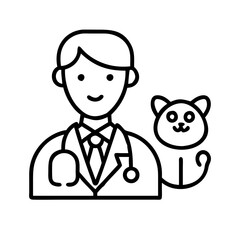 veterinarian icon, veterinarian line art - simple line art of veterinarian, perfect for veterinarian logos and icons