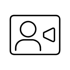 video call icon, video call line art - simple line art of video call, perfect for video call logos and icons