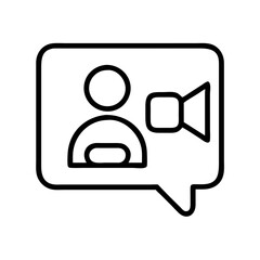 video call icon, video call line art - simple line art of video call, perfect for video call logos and icons