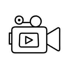 video camera icon, video camera line art - simple line art of video camera, perfect for video camera logos and icons